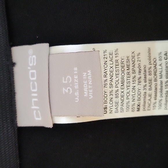 Chico's Black Ponte So Slimming Juliet Lace Hem Ankle Pants Size 18 - Picture 6 of 7